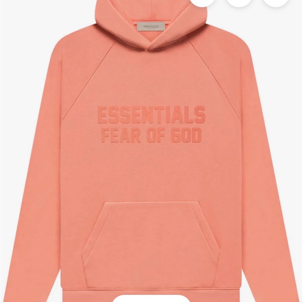 BNWT Fear of God Essentials Hoodie men’s size extra small coral is the color